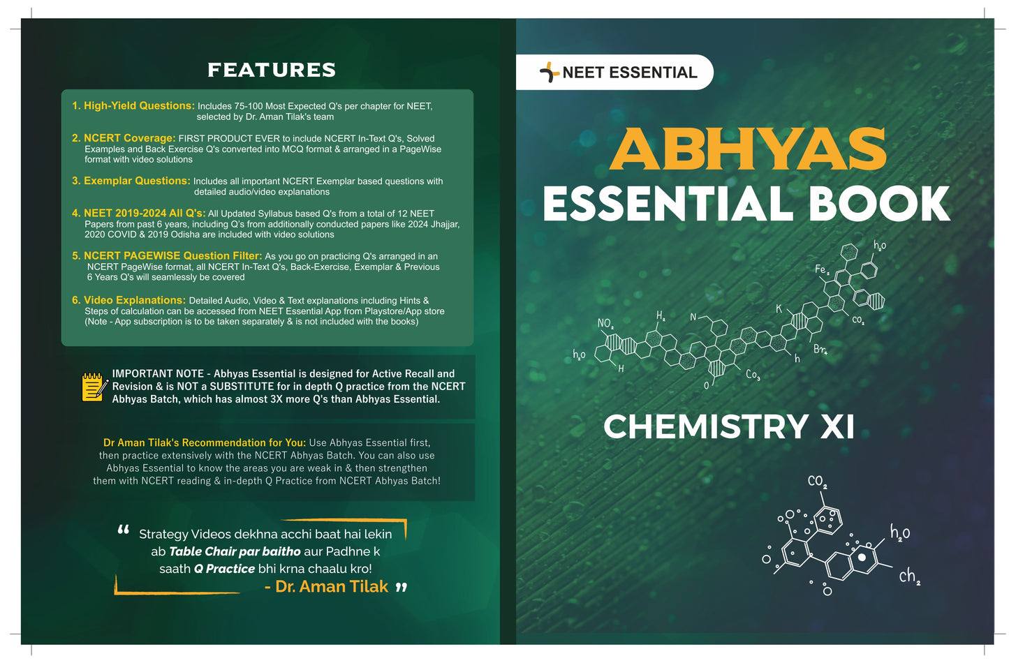 Abhyas Essential Course Books Package for Class 11+12th for High Yield PageWise Q Practice (Physics & Chemistry Set of 4 Books) & 30 NEET Like OMR Sheets