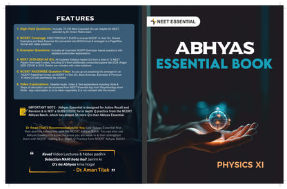 Abhyas Essential Course Books Package for Class 11+12th for High Yield PageWise Q Practice (Physics & Chemistry Set of 4 Books) & 30 NEET Like OMR Sheets