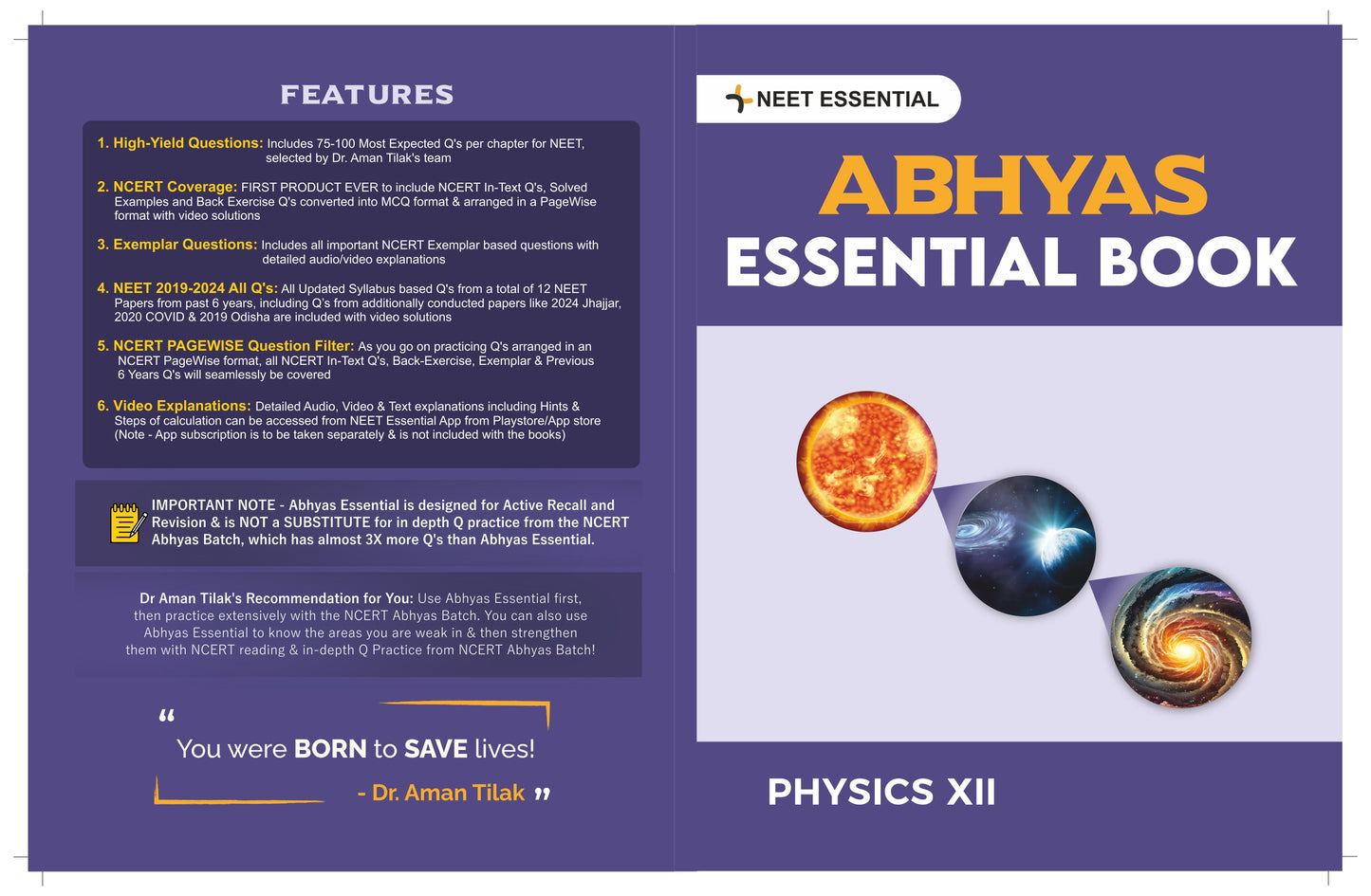 Abhyas Essential Course Books Package for Class 11+12th for High Yield PageWise Q Practice (Physics & Chemistry Set of 4 Books) & 30 NEET Like OMR Sheets