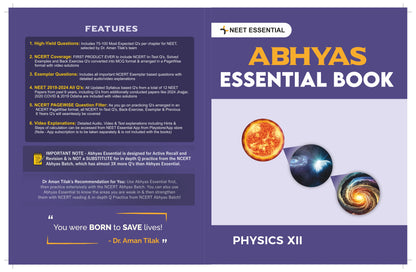 Abhyas Essential Course Books Package for Class 11+12th for High Yield PageWise Q Practice (Physics & Chemistry Set of 4 Books) & 30 NEET Like OMR Sheets