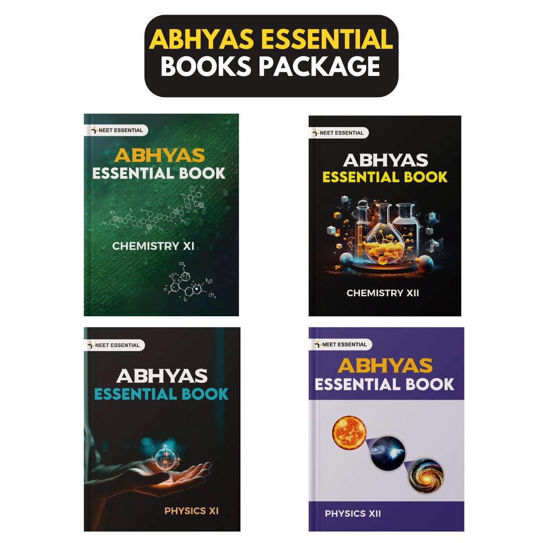 Abhyas Essential Course Books Package for Class 11+12th for High Yield PageWise Q Practice (Physics & Chemistry Set of 4 Books) & 30 NEET Like OMR Sheets